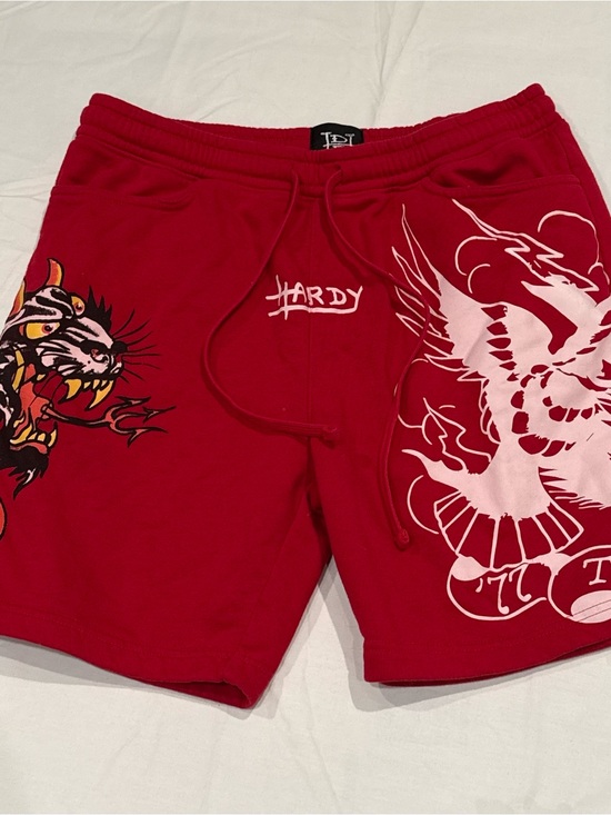 Ed Hardy Other - Ed Hardy Men’s HELLCAT Tattoo Fleece Sweat Shorts Size Large Y2K